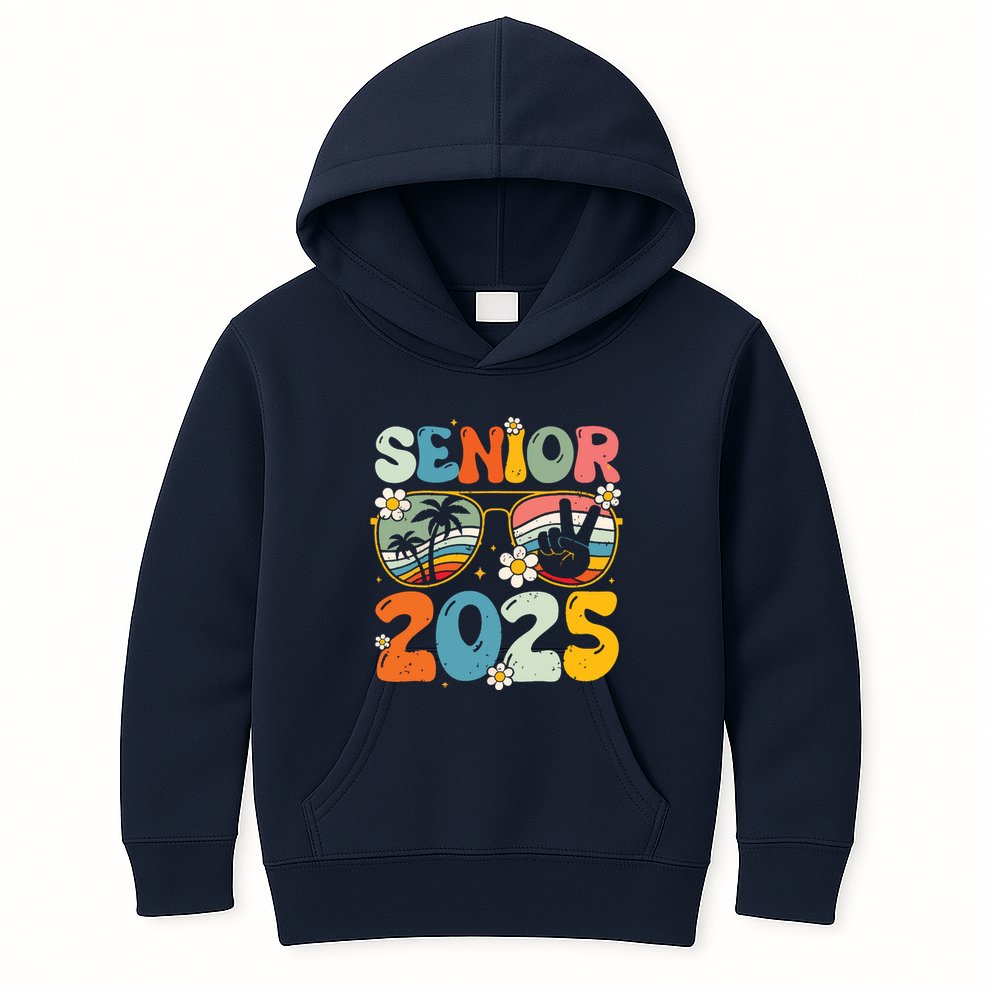 Retro Senior 2025 Back To School Class Of 2025 Graduation Kids Hoodie