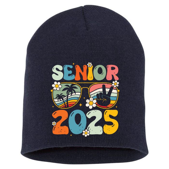 Retro Senior 2025 Back To School Class Of 2025 Graduation Short Acrylic Beanie