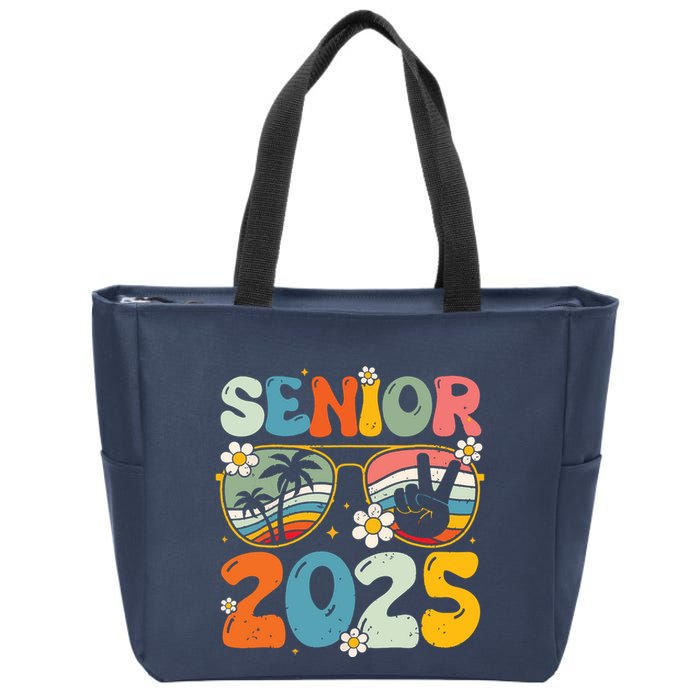 Retro Senior 2025 Back To School Class Of 2025 Graduation Zip Tote Bag
