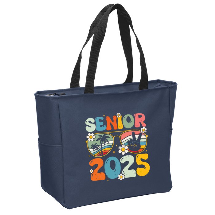 Retro Senior 2025 Back To School Class Of 2025 Graduation Zip Tote Bag