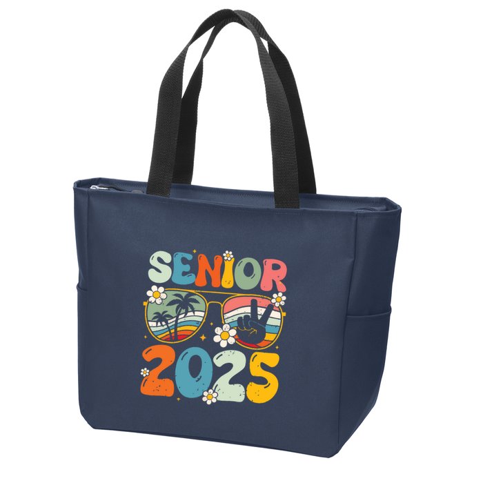 Retro Senior 2025 Back To School Class Of 2025 Graduation Zip Tote Bag