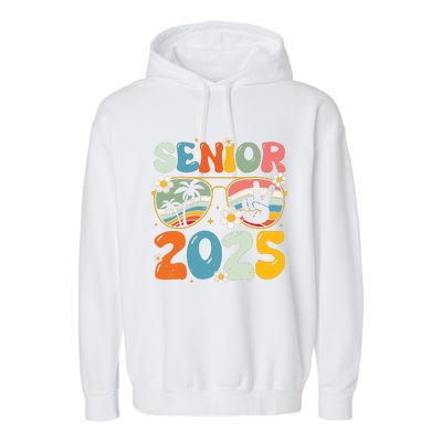 Retro Senior 2025 Back To School Class Of 2025 Graduation Garment-Dyed Fleece Hoodie