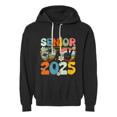 Retro Senior 2025 Back To School Class Of 2025 Graduation Garment-Dyed Fleece Hoodie