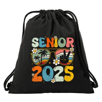 Retro Senior 2025 Back To School Class Of 2025 Graduation Drawstring Bag