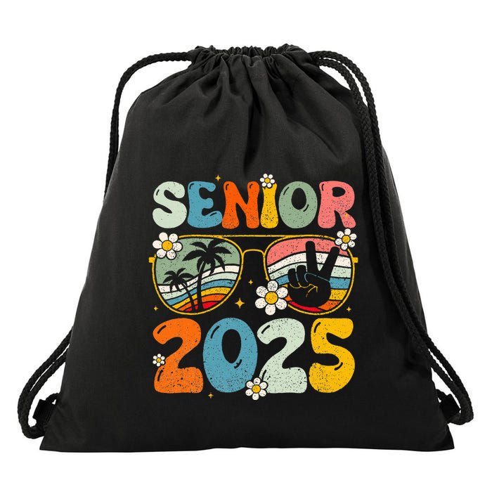 Retro Senior 2025 Back To School Class Of 2025 Graduation Drawstring Bag