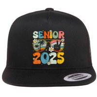 Retro Senior 2025 Back To School Class Of 2025 Graduation Flat Bill Trucker Hat