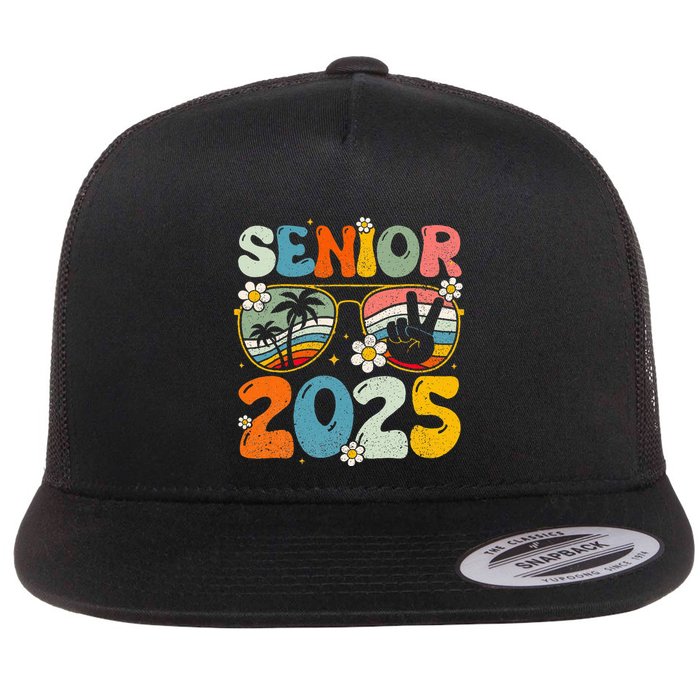 Retro Senior 2025 Back To School Class Of 2025 Graduation Flat Bill Trucker Hat