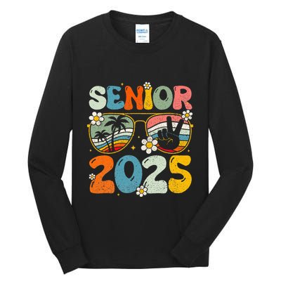 Retro Senior 2025 Back To School Class Of 2025 Graduation Tall Long Sleeve T-Shirt