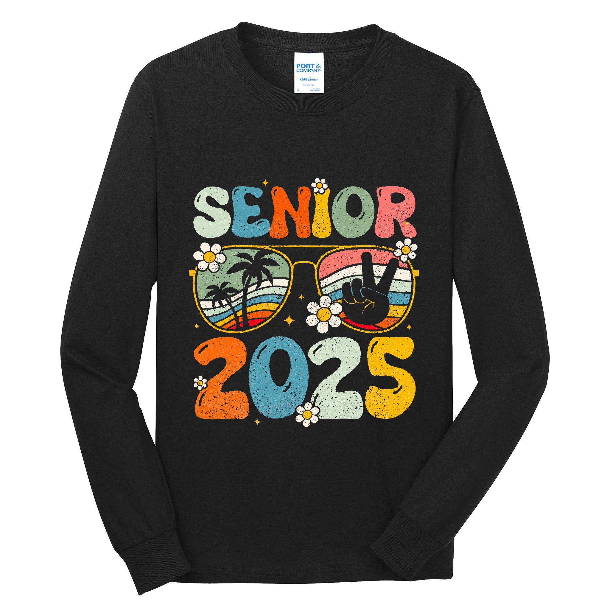 Retro Senior 2025 Back To School Class Of 2025 Graduation Tall Long Sleeve T-Shirt