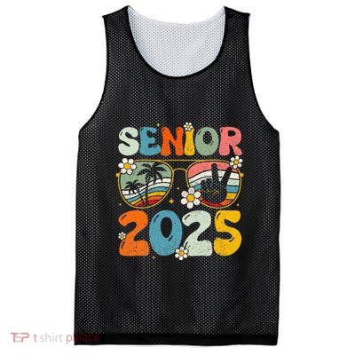 Retro Senior 2025 Back To School Class Of 2025 Graduation Mesh Reversible Basketball Jersey Tank