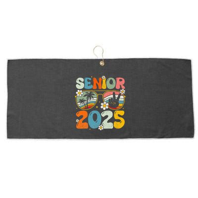 Retro Senior 2025 Back To School Class Of 2025 Graduation Large Microfiber Waffle Golf Towel