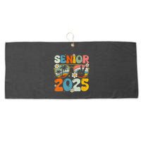 Retro Senior 2025 Back To School Class Of 2025 Graduation Large Microfiber Waffle Golf Towel