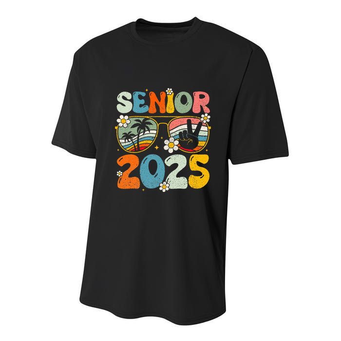 Retro Senior 2025 Back To School Class Of 2025 Graduation Youth Performance Sprint T-Shirt