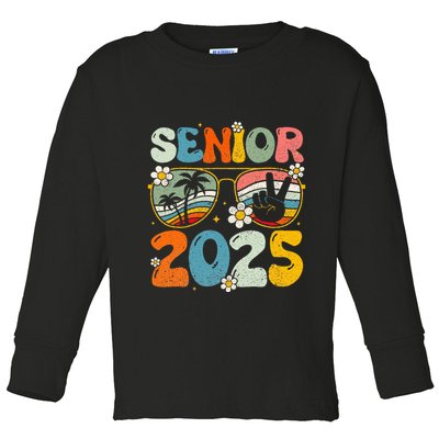 Retro Senior 2025 Back To School Class Of 2025 Graduation Toddler Long Sleeve Shirt