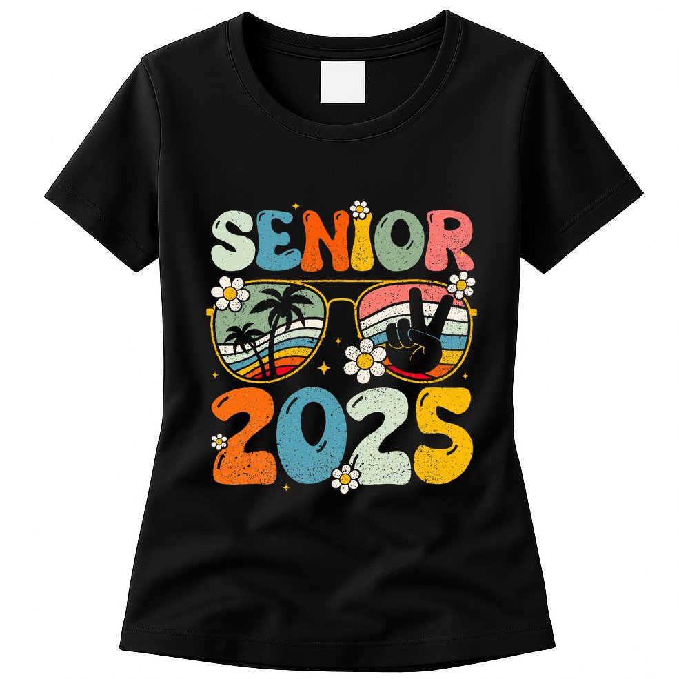Retro Senior 2025 Back To School Class Of 2025 Graduation Womens T-Shirt