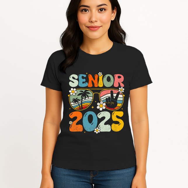 Retro Senior 2025 Back To School Class Of 2025 Graduation Womens T-Shirt