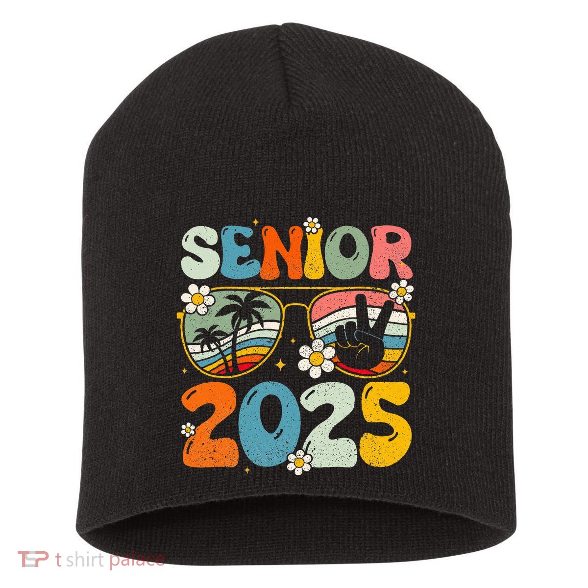 Retro Senior 2025 Back To School Class Of 2025 Graduation Short Acrylic Beanie