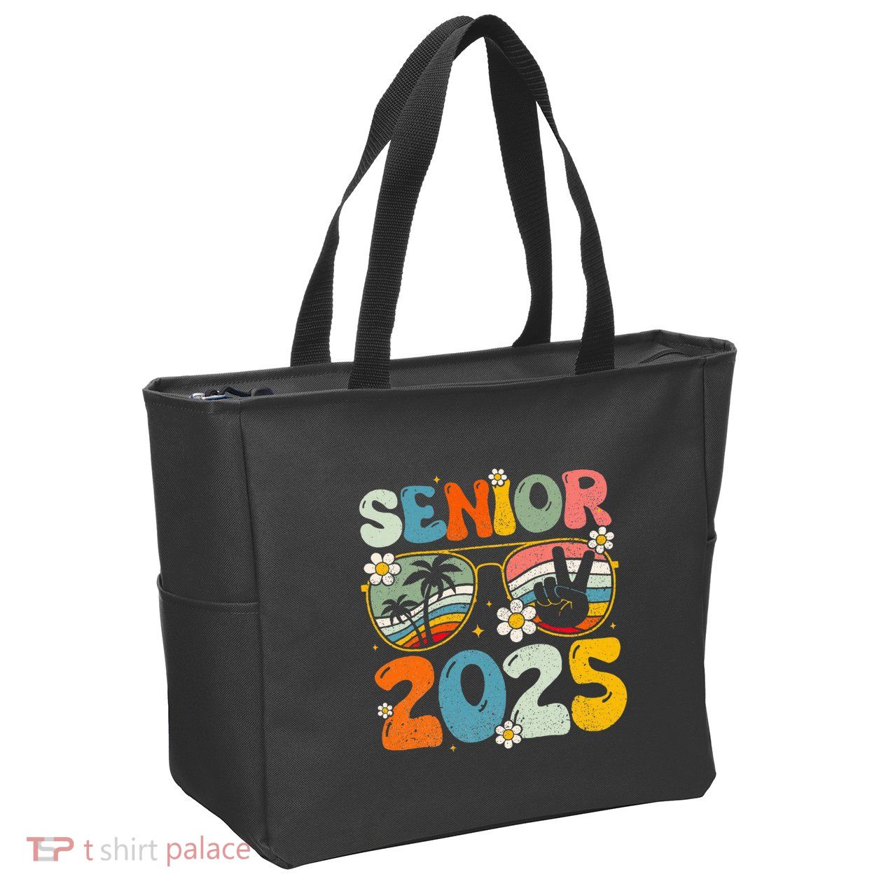Retro Senior 2025 Back To School Class Of 2025 Graduation Zip Tote Bag