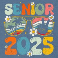 Retro Senior 2025 Back To School Class Of 2025 Graduation Garment-Dyed Sweatshirt