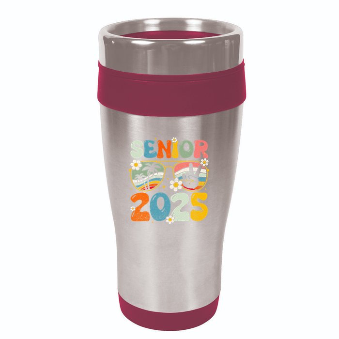 Retro Senior 2025 Back To School Class Of 2025 Graduation 16oz Travel Tumbler