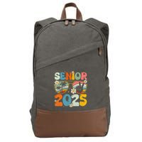 Retro Senior 2025 Back To School Class Of 2025 Graduation Cotton Canvas Backpack