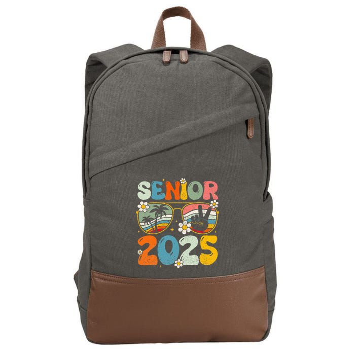 Retro Senior 2025 Back To School Class Of 2025 Graduation Cotton Canvas Backpack
