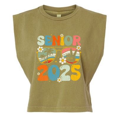 Retro Senior 2025 Back To School Class Of 2025 Graduation Garment-Dyed Women's Muscle Tee
