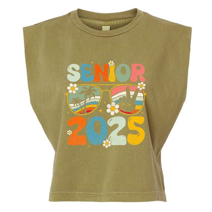 Retro Senior 2025 Back To School Class Of 2025 Graduation Garment-Dyed Women's Muscle Tee