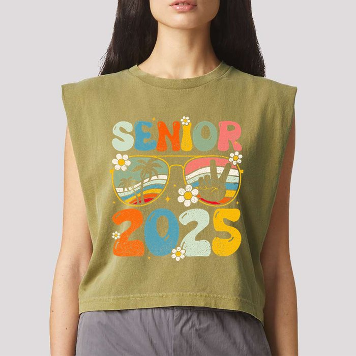 Retro Senior 2025 Back To School Class Of 2025 Graduation Garment-Dyed Women's Muscle Tee