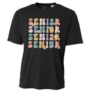 Retro Senior 2025 Groovy Floral Class Of 2025 Cooling Performance Crew T-Shirt