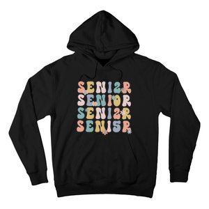 Retro Senior 2025 Groovy Floral Class Of 2025 Hoodie