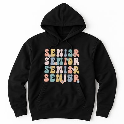 Retro Senior 2025 Groovy Floral Class Of 2025 Hoodie