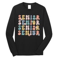 Retro Senior 2025 Groovy Floral Class Of 2025 Long Sleeve Shirt