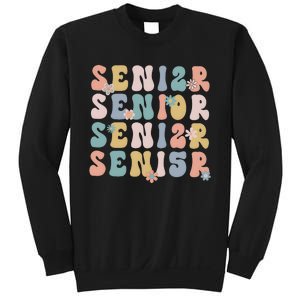 Retro Senior 2025 Groovy Floral Class Of 2025 Sweatshirt