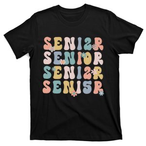 Retro Senior 2025 Groovy Floral Class Of 2025 T-Shirt