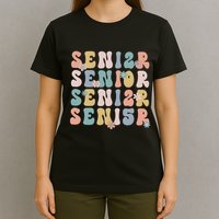 Retro Senior 2025 Groovy Floral Class Of 2025 T-Shirt