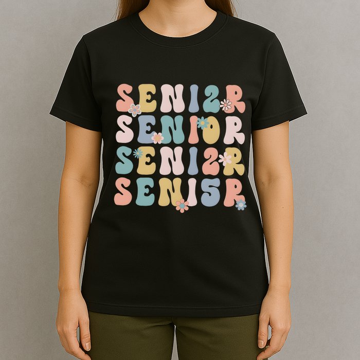 Retro Senior 2025 Groovy Floral Class Of 2025 T-Shirt