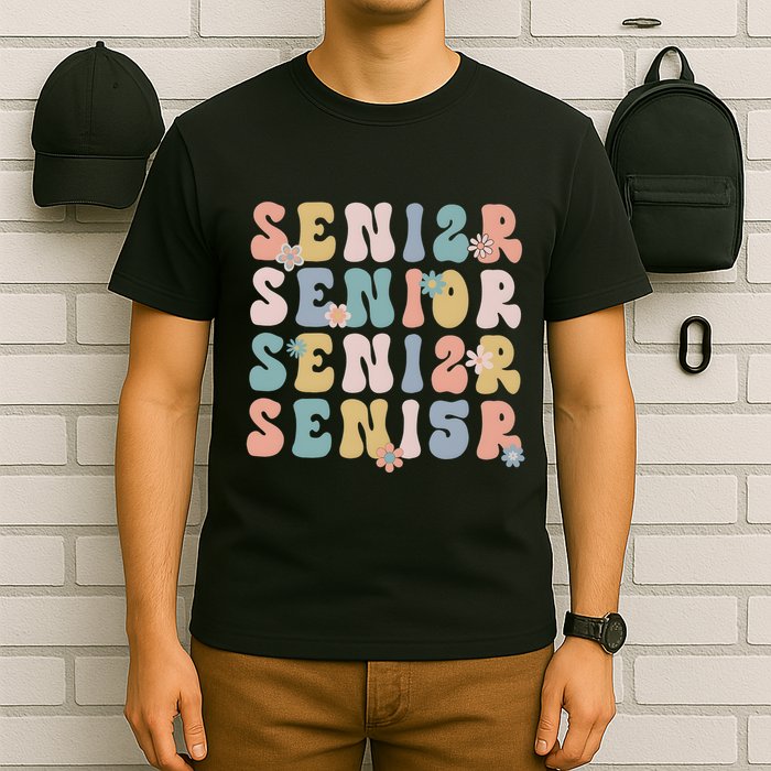 Retro Senior 2025 Groovy Floral Class Of 2025 T-Shirt
