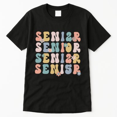 Retro Senior 2025 Groovy Floral Class Of 2025 Tall T-Shirt
