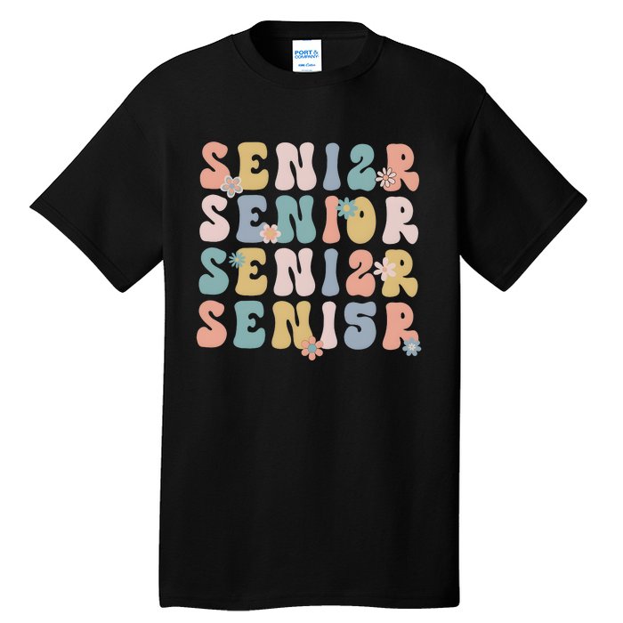 Retro Senior 2025 Groovy Floral Class Of 2025 Tall T-Shirt