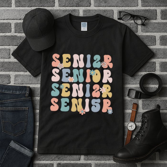 Retro Senior 2025 Groovy Floral Class Of 2025 Tall T-Shirt