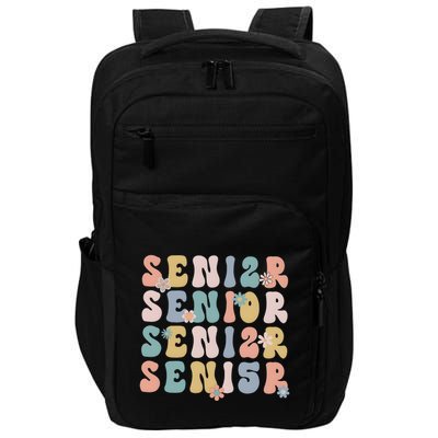 Retro Senior 2025 Groovy Floral Class Of 2025 Impact Tech Backpack