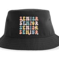 Retro Senior 2025 Groovy Floral Class Of 2025 Sustainable Bucket Hat