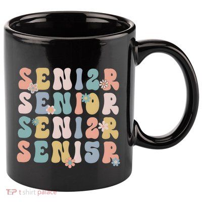 Retro Senior 2025 Groovy Floral Class Of 2025 11oz C Handle Ceramic Mug