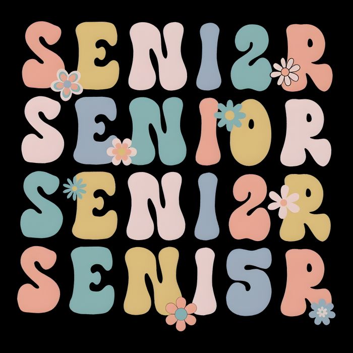 Retro Senior 2025 Groovy Floral Class Of 2025 Drawstring Bag