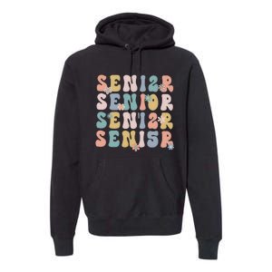 Retro Senior 2025 Groovy Floral Class Of 2025 Premium Hoodie