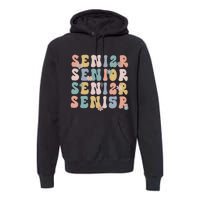 Retro Senior 2025 Groovy Floral Class Of 2025 Premium Hoodie