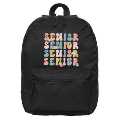 Retro Senior 2025 Groovy Floral Class Of 2025 16 in Basic Backpack
