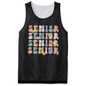 Retro Senior 2025 Groovy Floral Class Of 2025 Mesh Reversible Basketball Jersey Tank