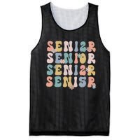 Retro Senior 2025 Groovy Floral Class Of 2025 Mesh Reversible Basketball Jersey Tank